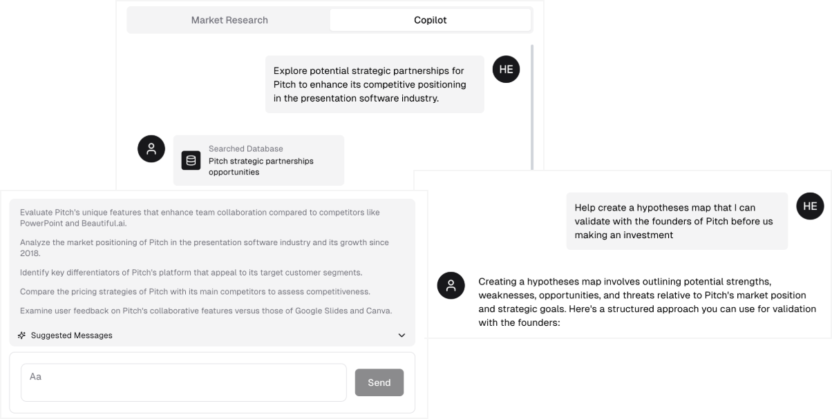 Assistant screenshot showing chat interface
